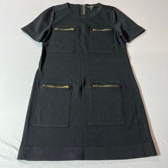 J. Crew Shift Dress Wool Zipper Pockets Women's Size 12 - Picture 2 of 13